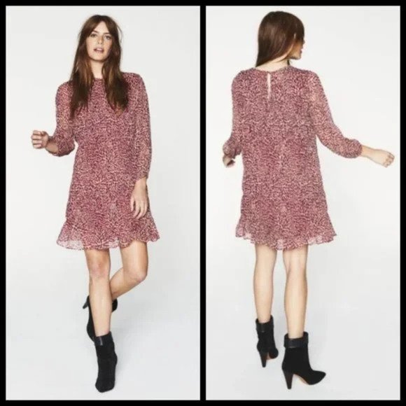 ba&sh Dresses & Skirts - BA&SH Grace Chiffon Mini Dress ~ Rose S (1) NWT